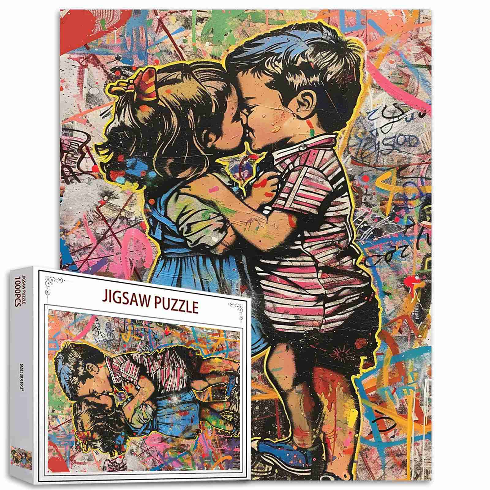 Graffiti Kiss of Love Jigsaw Puzzles