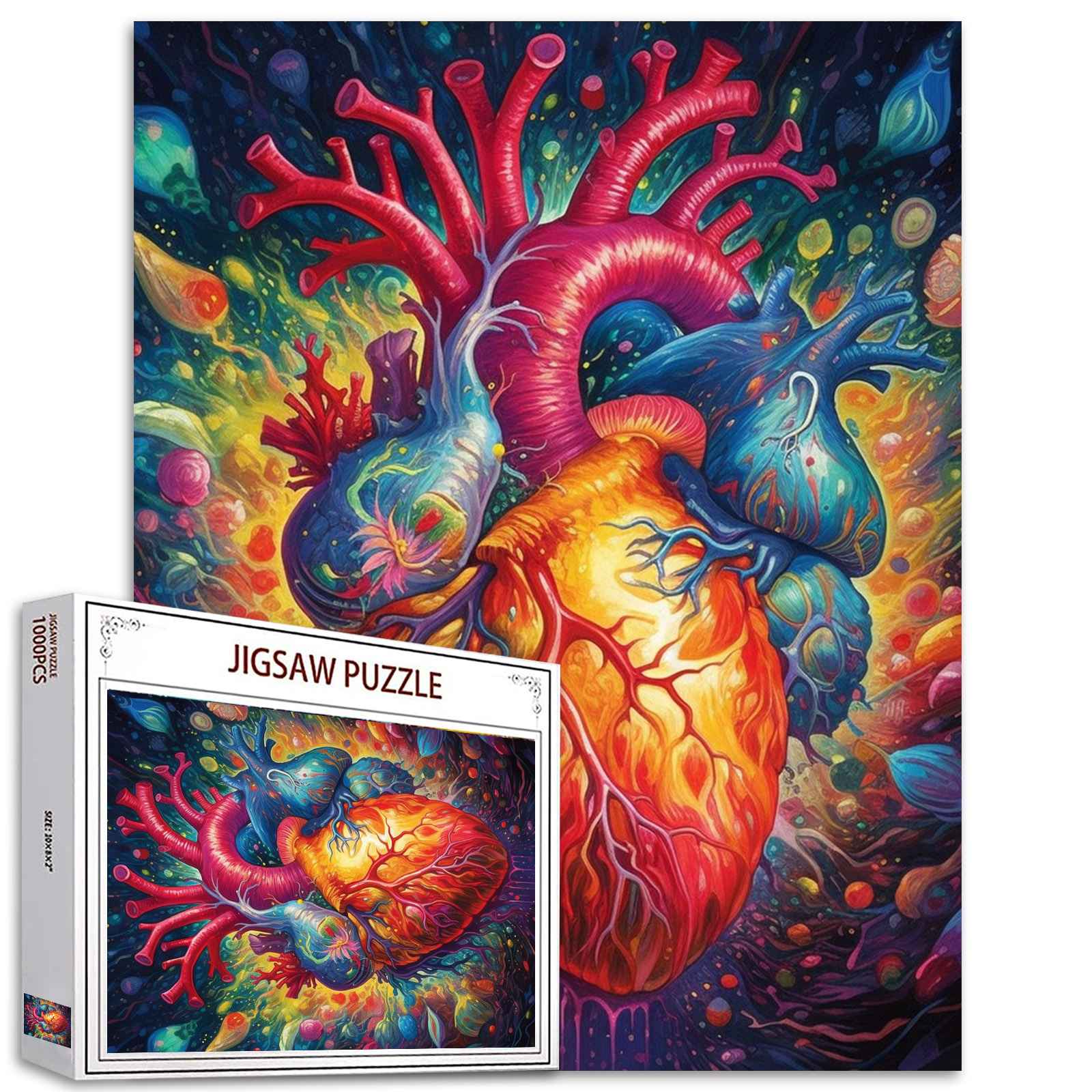 Colorful Anatomical Heart Jigsaw Puzzles