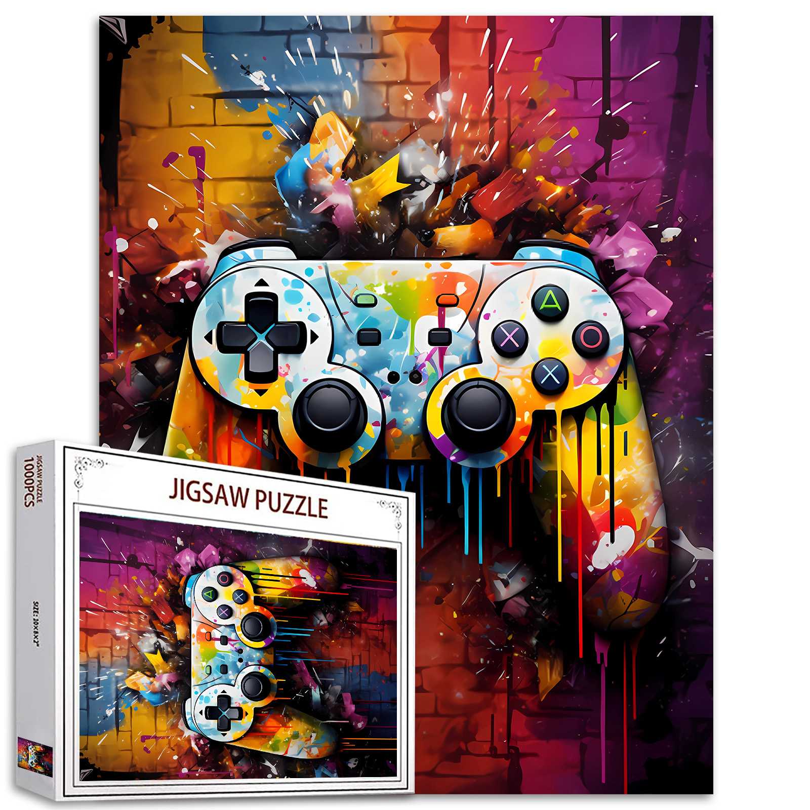 Vibrant Game Controller Graffiti Jigsaw Puzzles