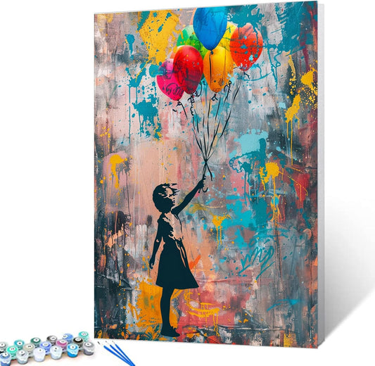 Banksy Girl Retro Street Pop Art Paint by Numbers