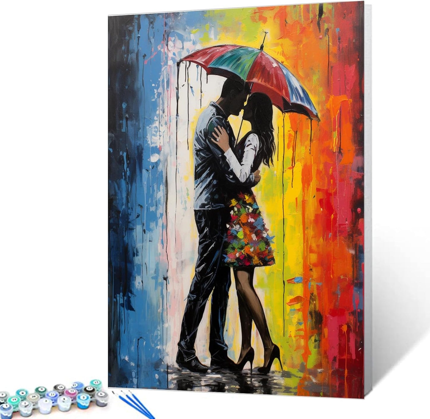 Graffiti Couple Lover Umbrella Paint by Numbers