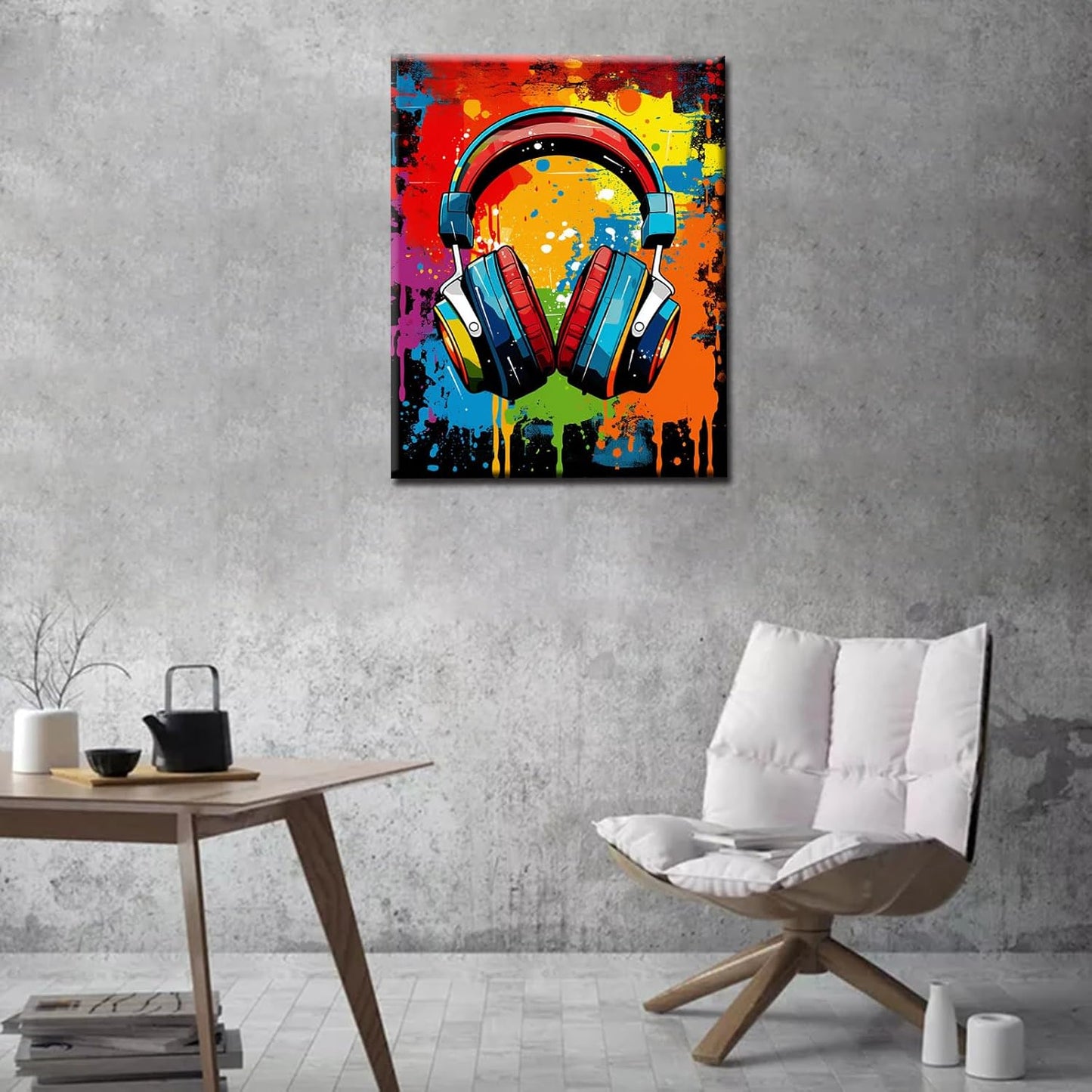 Colorful Graffiti Headphones Paint by Numbers