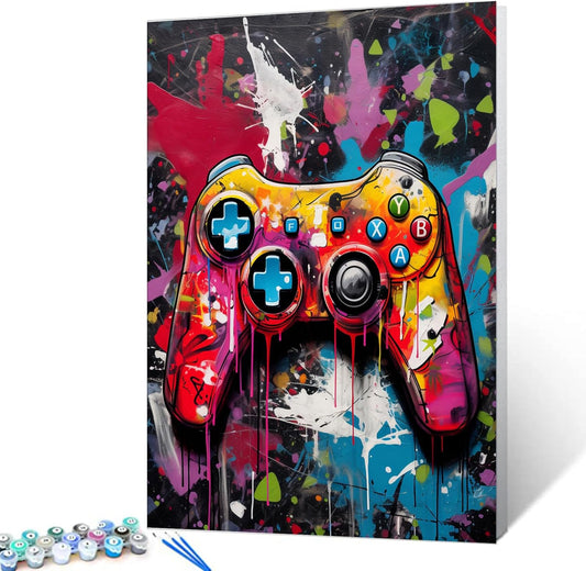 Banksy Graffiti Pop Game Controller Paint by Numbers