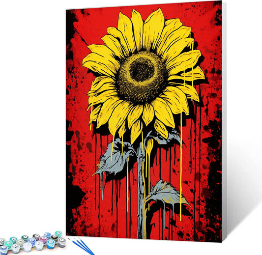 Sunflower Graffiti Paint by Numbers