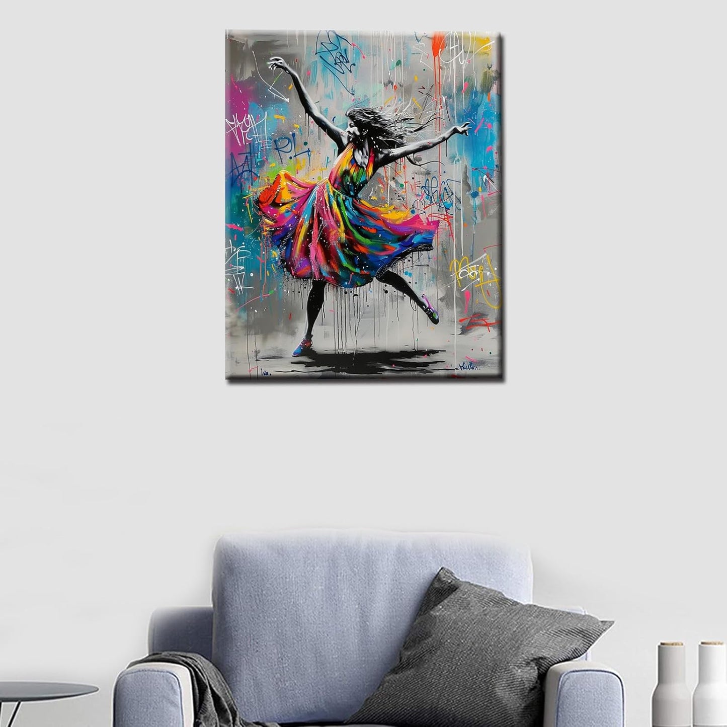 Dancing Girl in Colorful Dress Paint by Numbers