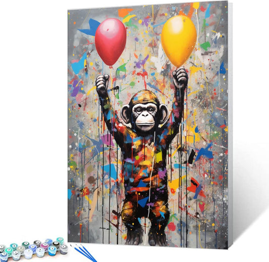 Baby gorilla Graffiti Art Paint by Numbers