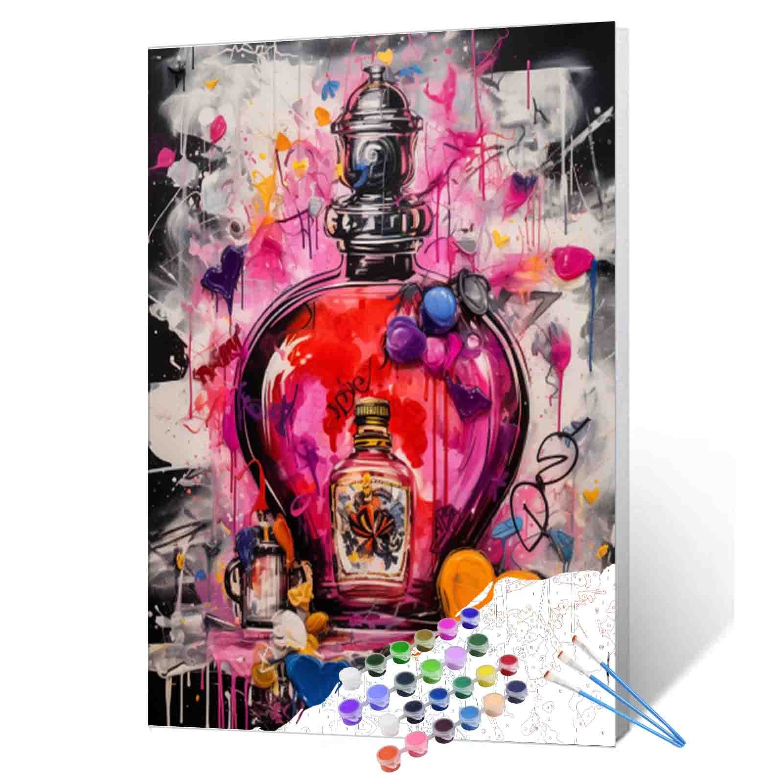 Graffiti Perfume Bottle paint by numbers