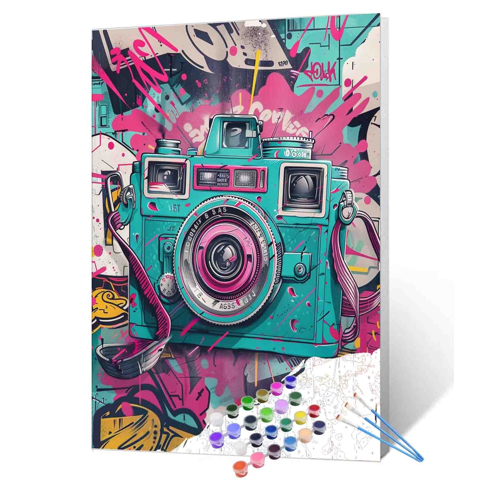 Graffiti Retro Camera paint by numbers