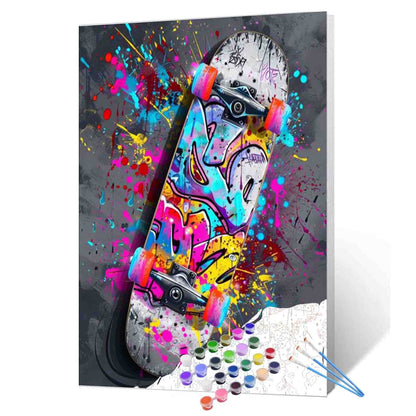 Graffiti Skateboard Energy paint by numbers