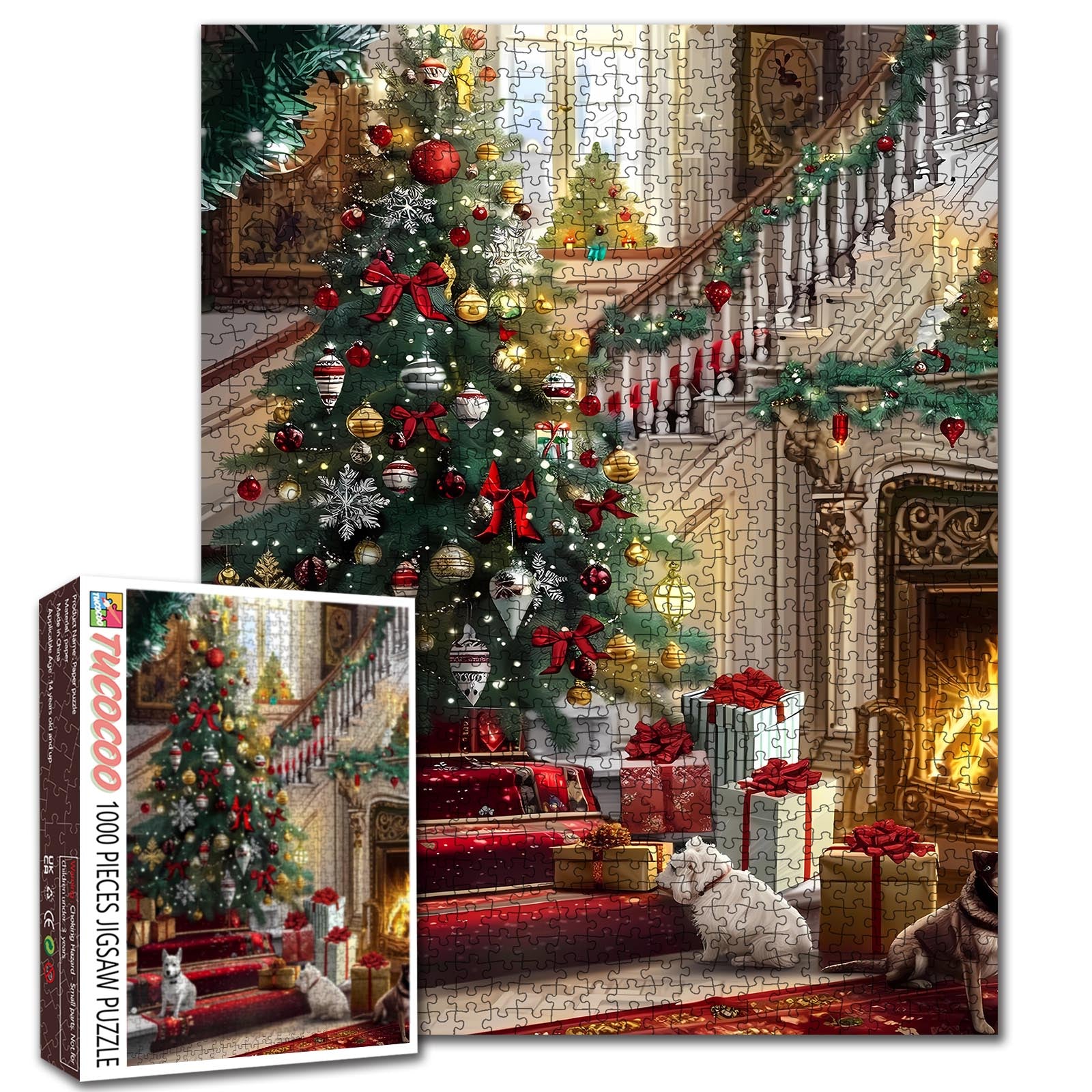 Grand Christmas Hall with Sparkling Tree Jigsaw Puzzle