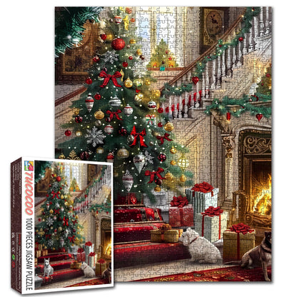 Grand Christmas Hall with Sparkling Tree Jigsaw Puzzle