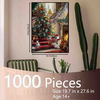 Grand Christmas Hall with Sparkling Tree Jigsaw Puzzle