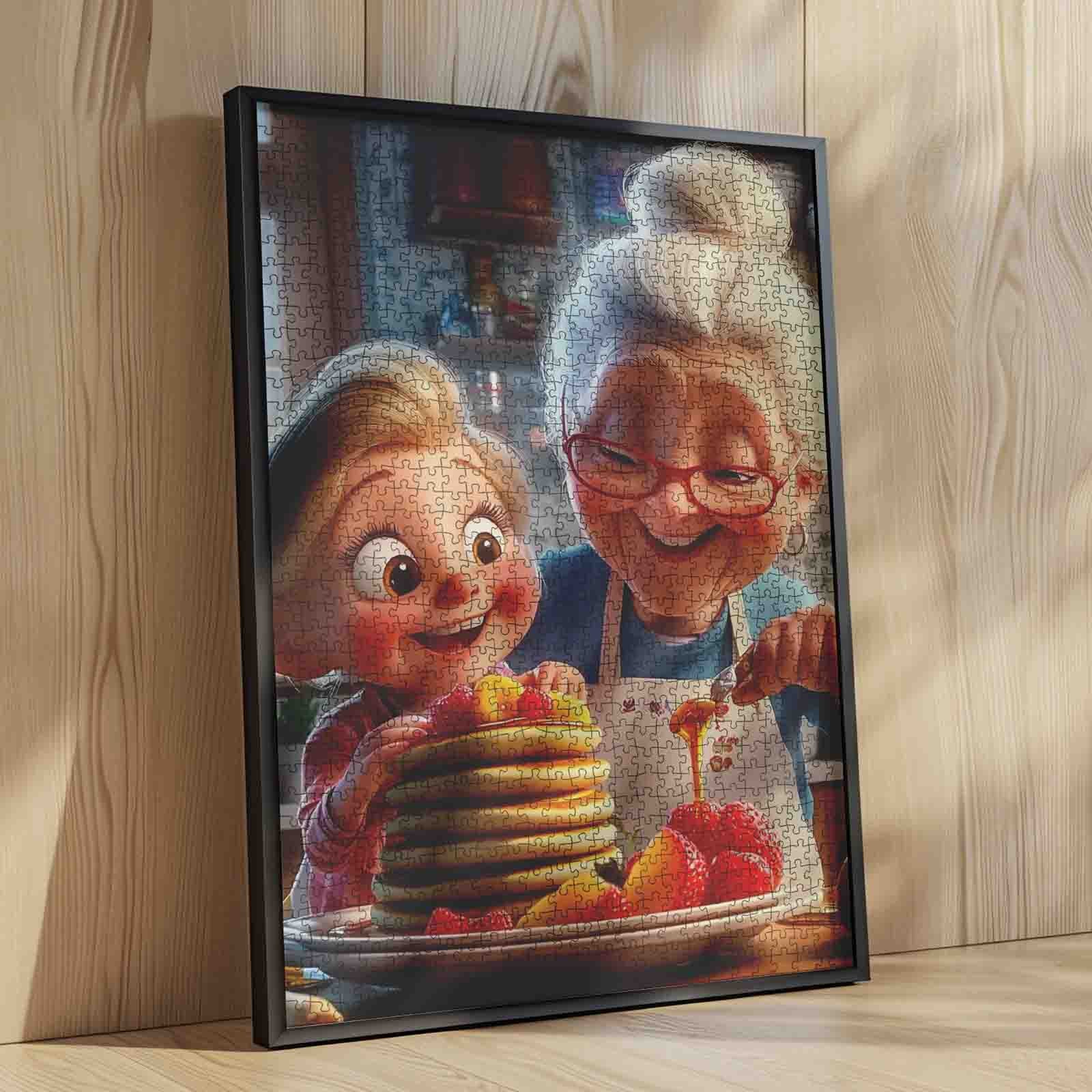 Grandma and Granddaughter Pancake Morning Jigsaw Puzzle