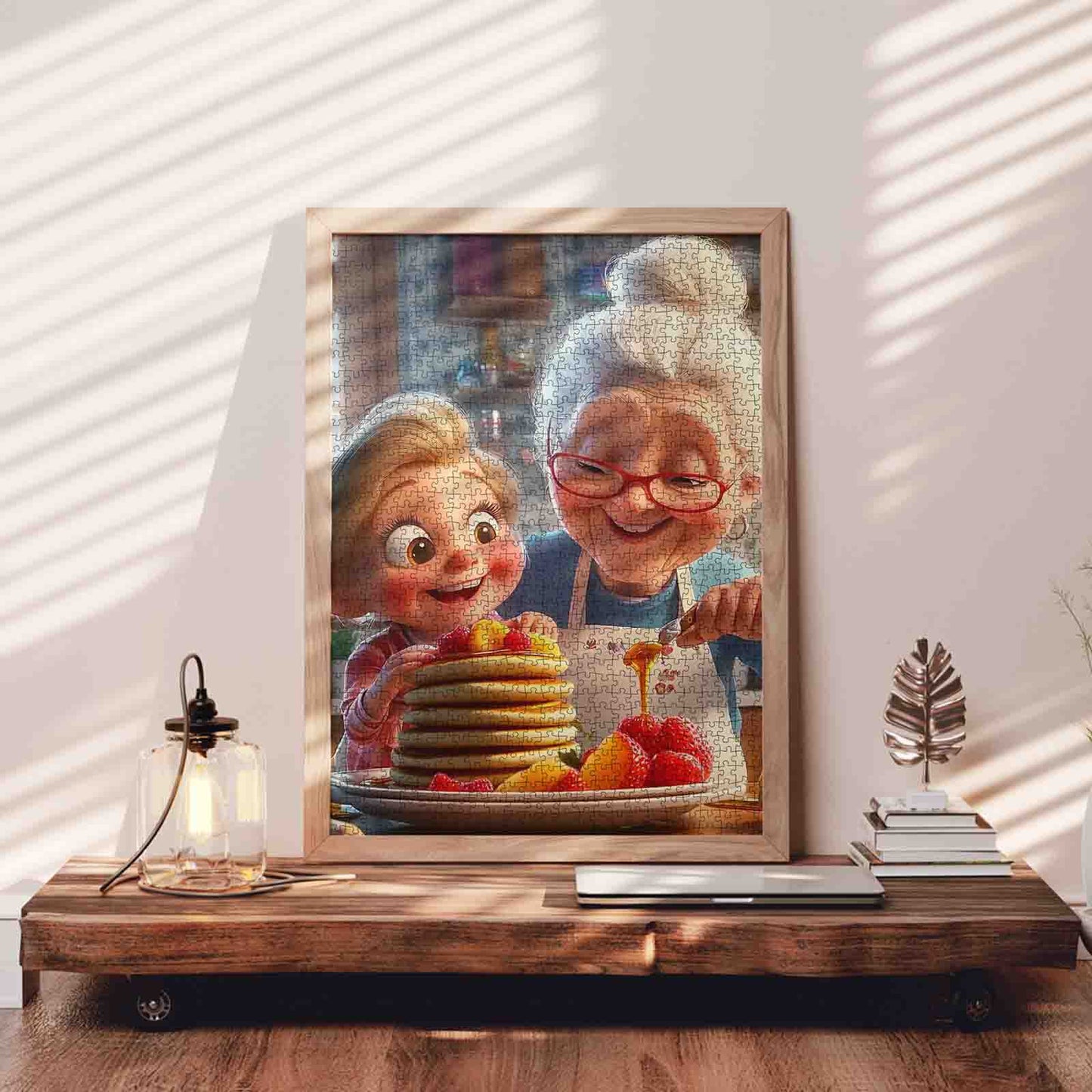 Grandma and Granddaughter Pancake Morning Jigsaw Puzzle