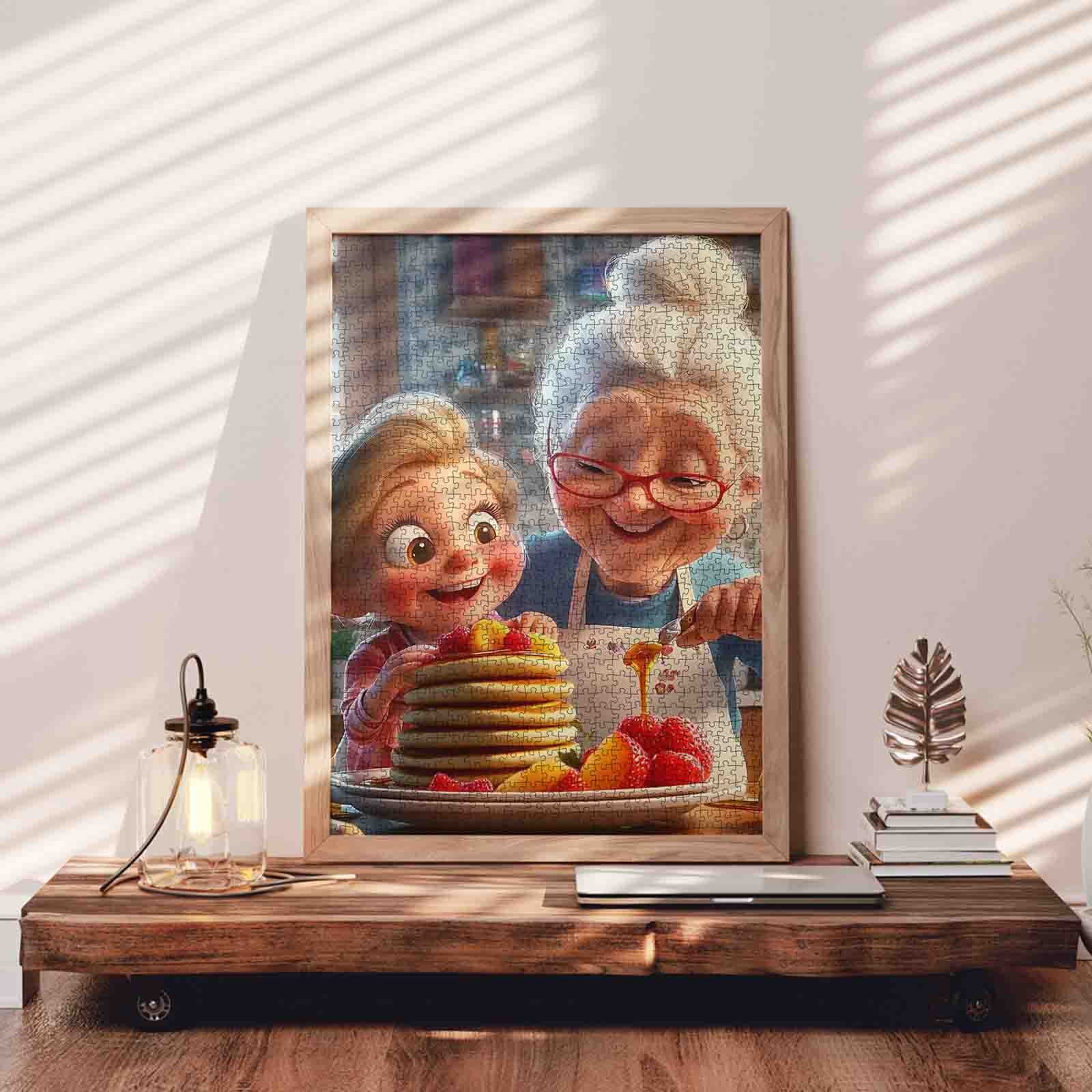 Grandma and Granddaughter Pancake Morning Jigsaw Puzzle