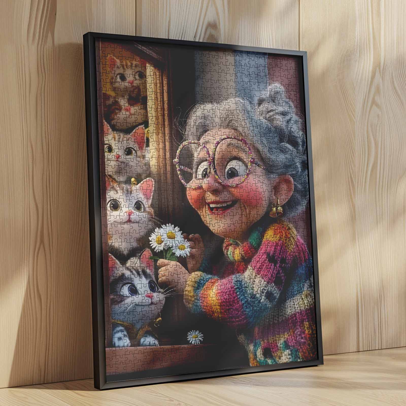 Grandma and Kittens Jigsaw Puzzle