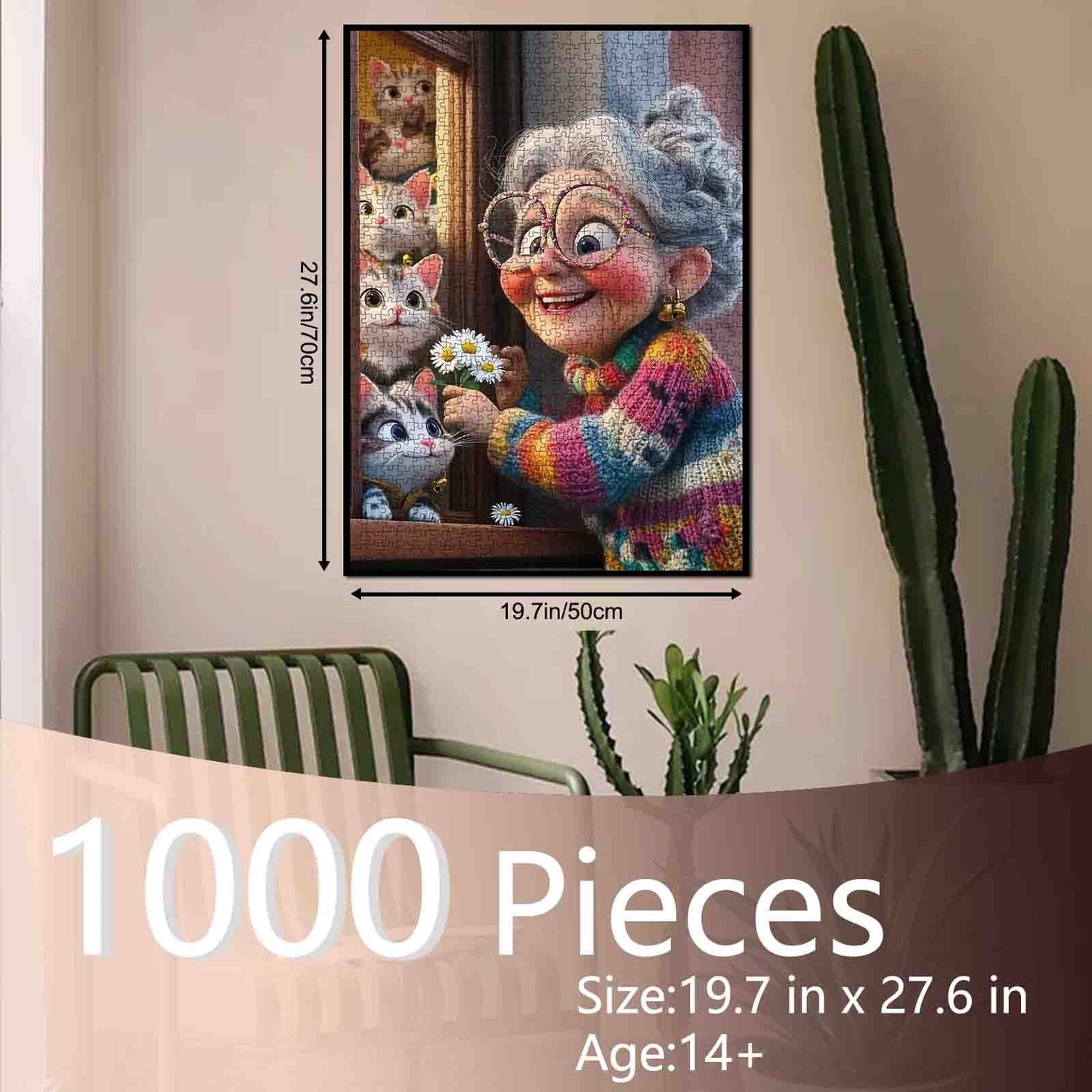 Grandma and Kittens Jigsaw Puzzle