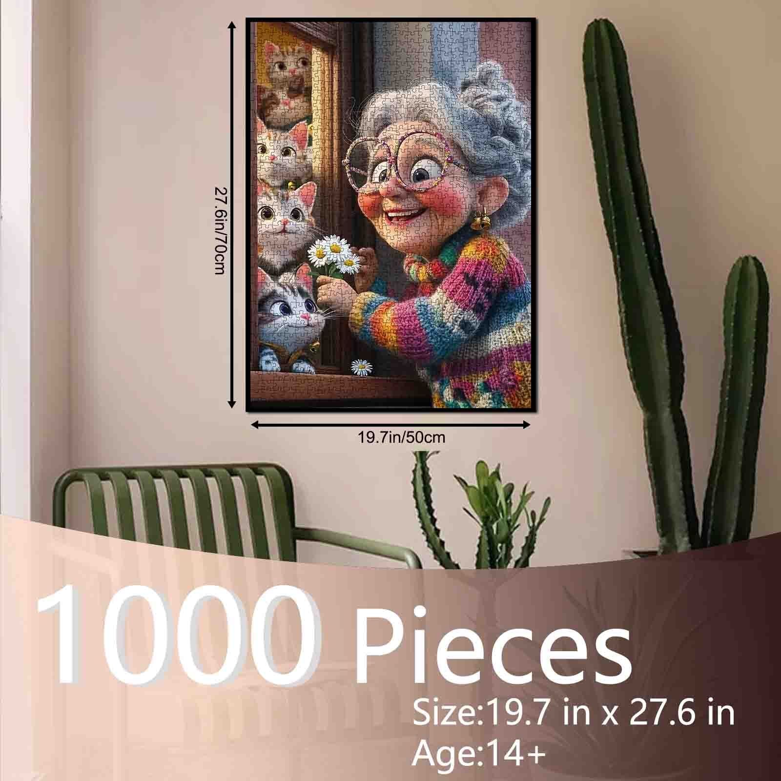 Grandma and Kittens Jigsaw Puzzle