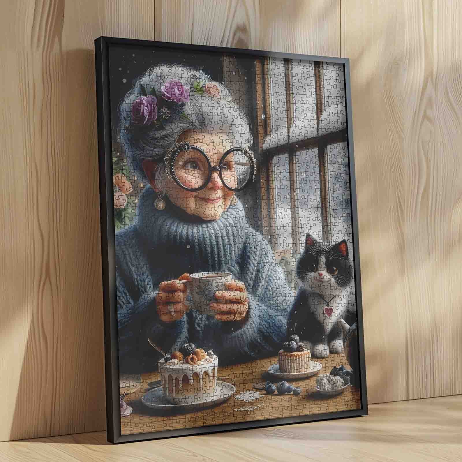 Grandmother Winter Tea Time Jigsaw Puzzle
