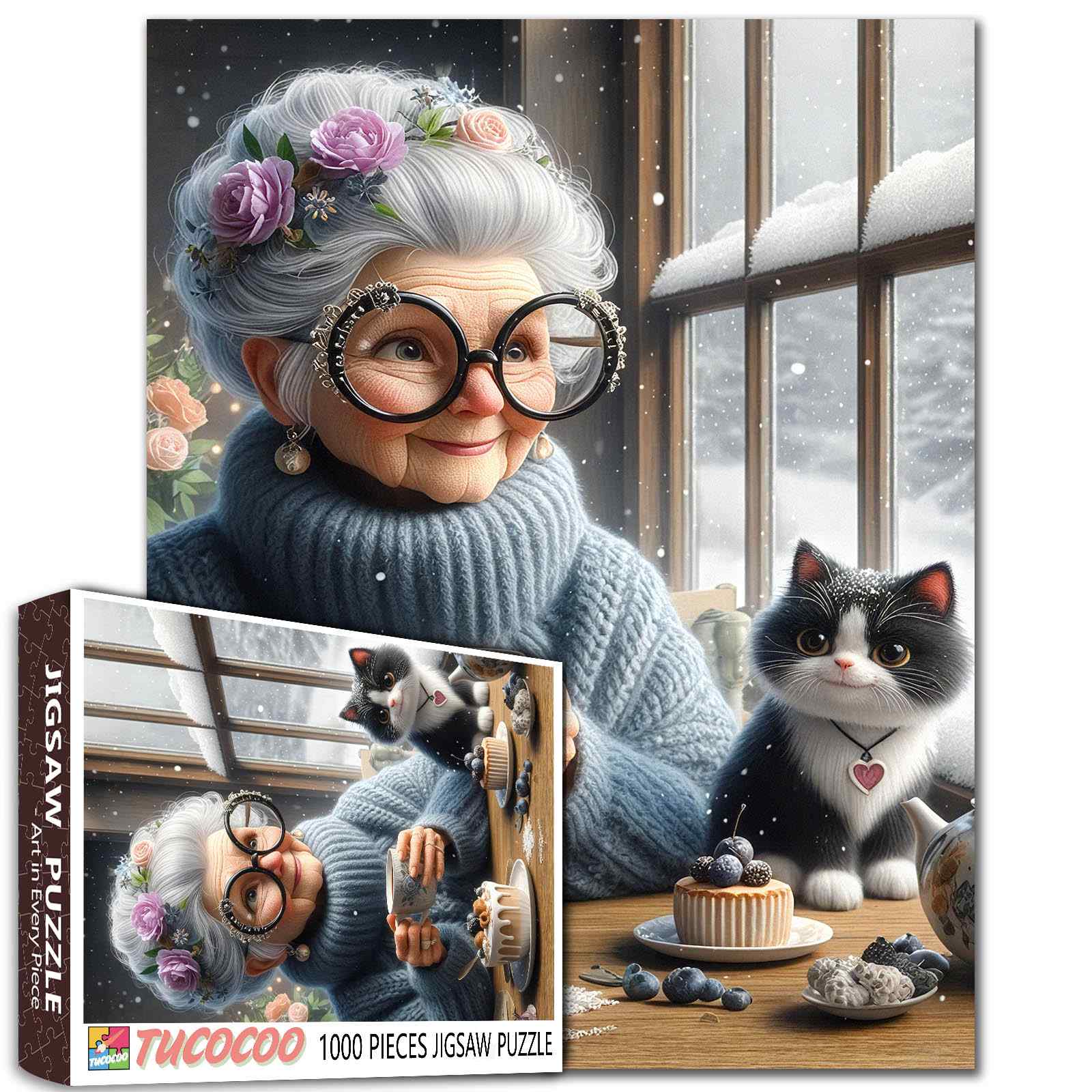 Grandmother Winter Tea Time Jigsaw Puzzle