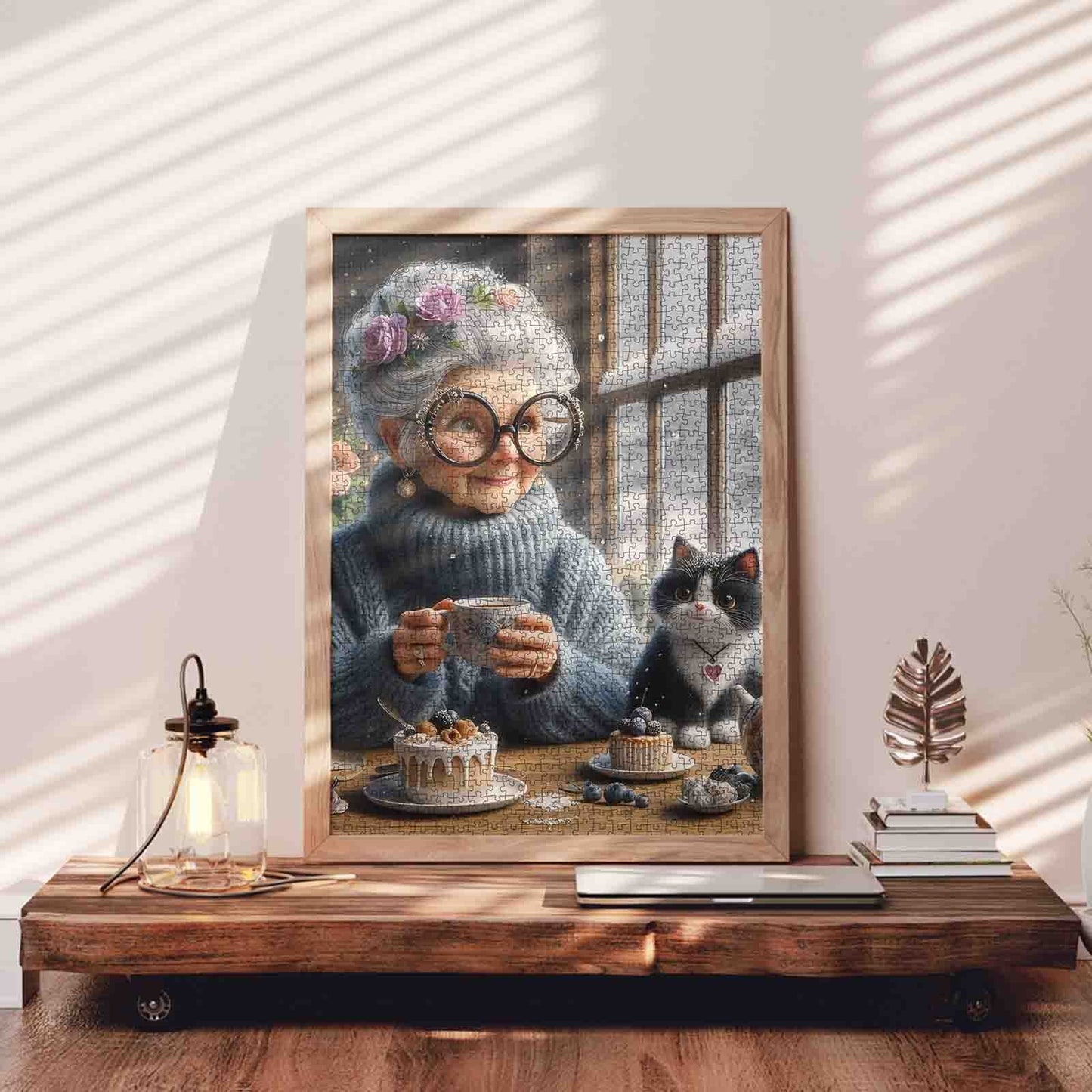 Grandmother Winter Tea Time Jigsaw Puzzle