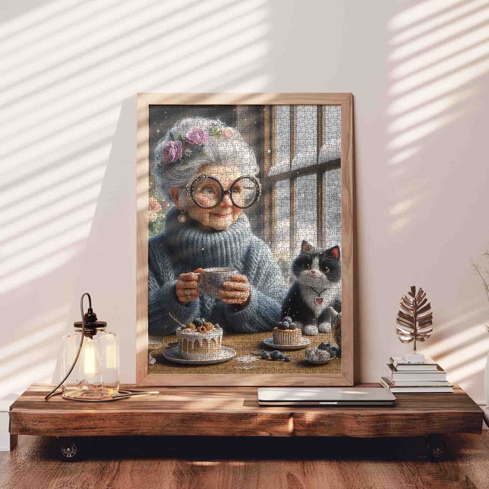 Grandmother Winter Tea Time Jigsaw Puzzle