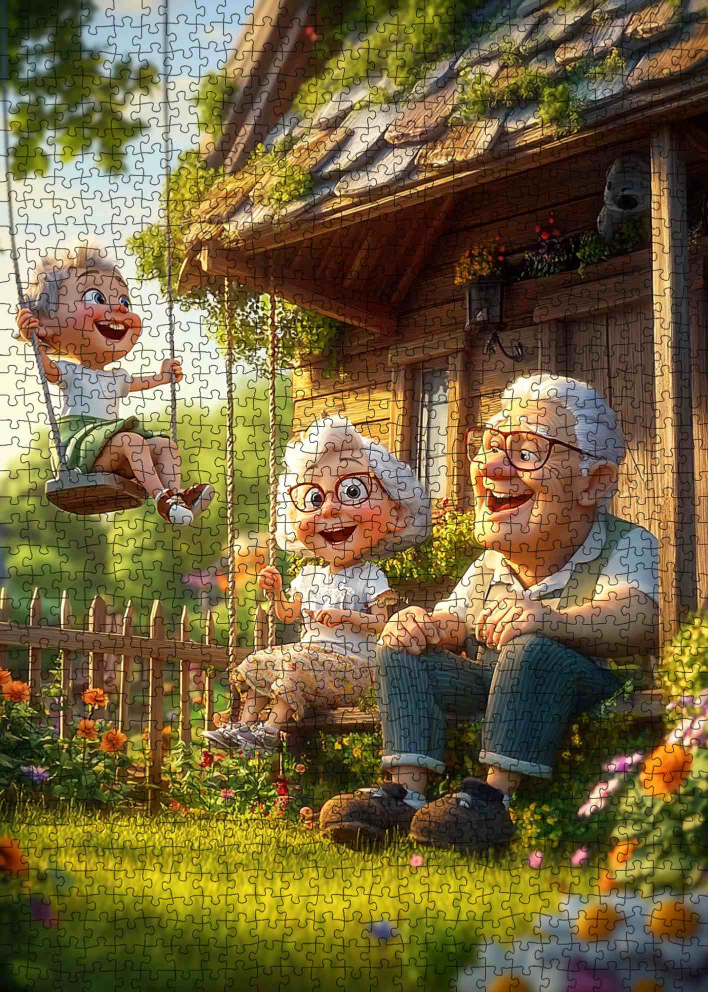 Grandparents’ Garden Swing Jigsaw Puzzle