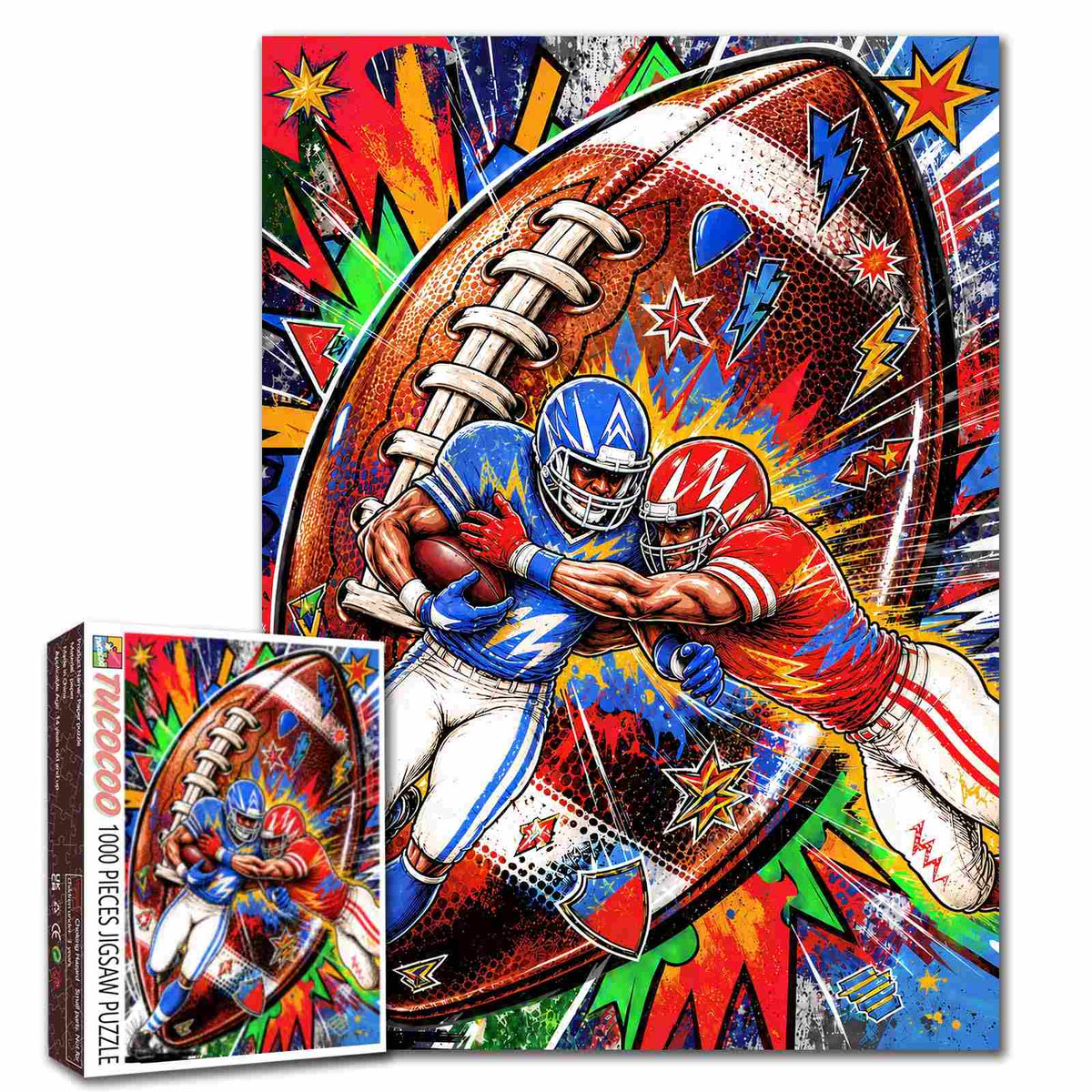 Gridiron Clash Pop Art Jigsaw Puzzle