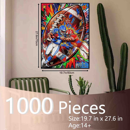 Gridiron Clash Pop Art Jigsaw Puzzle