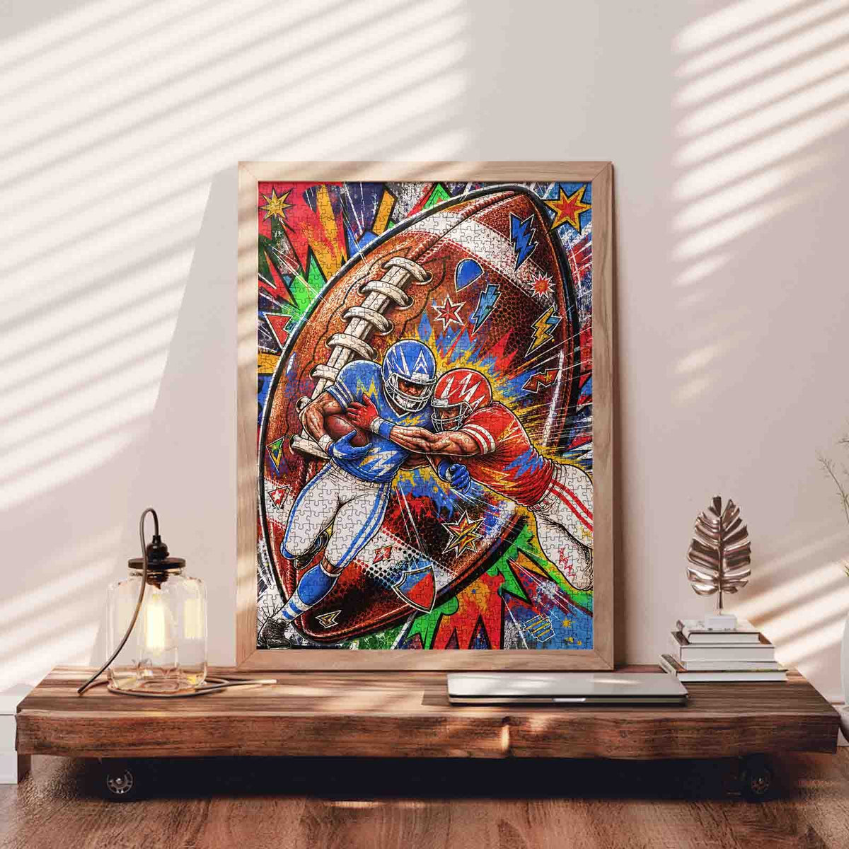 Gridiron Clash Pop Art Jigsaw Puzzle