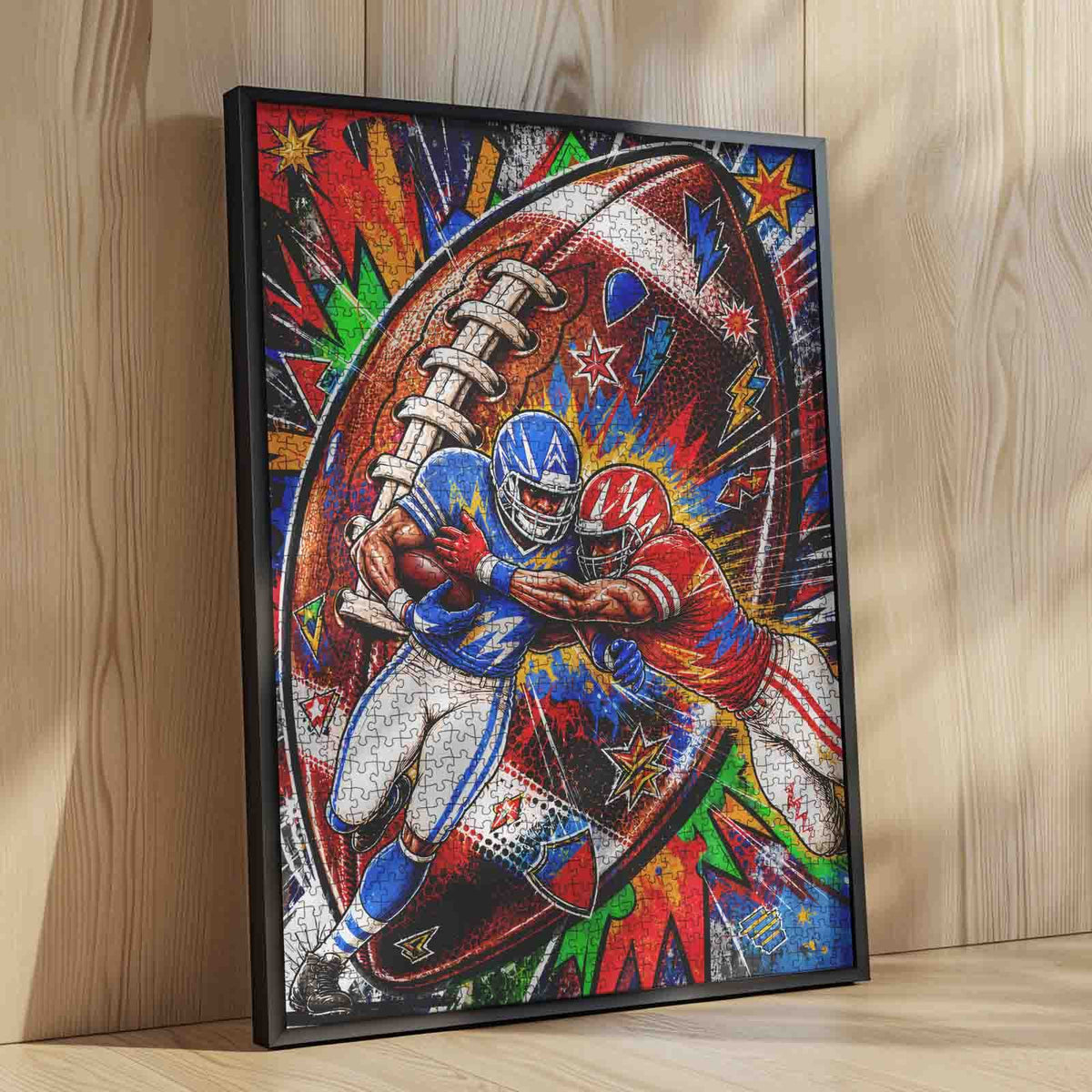 Gridiron Clash Pop Art Jigsaw Puzzle