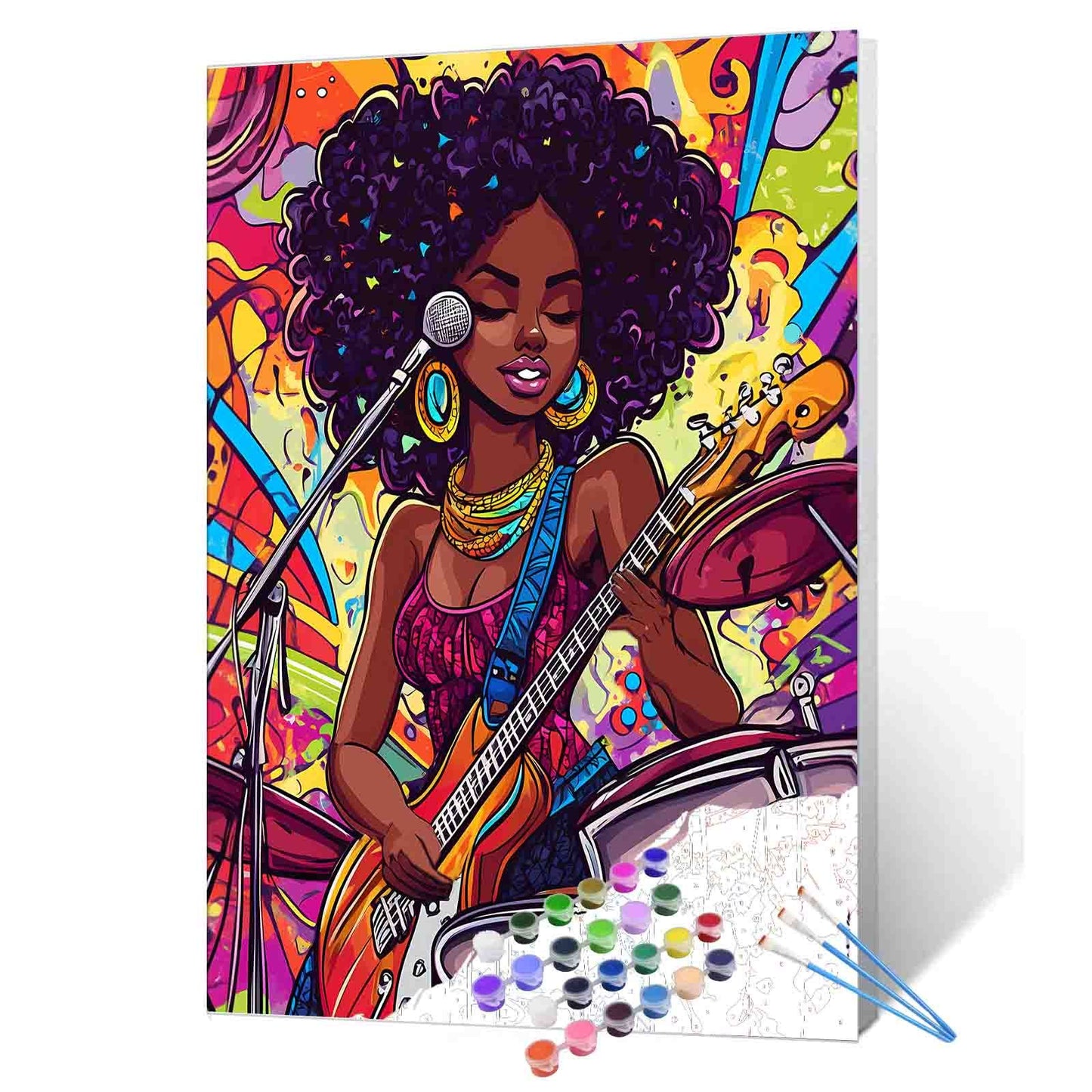Groovy Guitar Vocalist Paint by Numbers