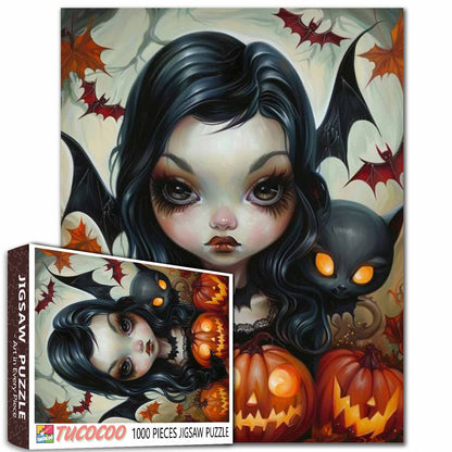 Halloween Bat Girl Jigsaw Puzzle
