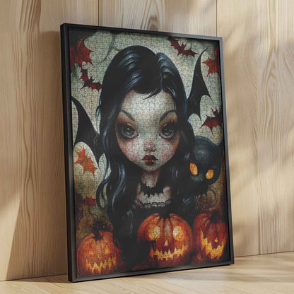 Halloween Bat Girl Jigsaw Puzzle