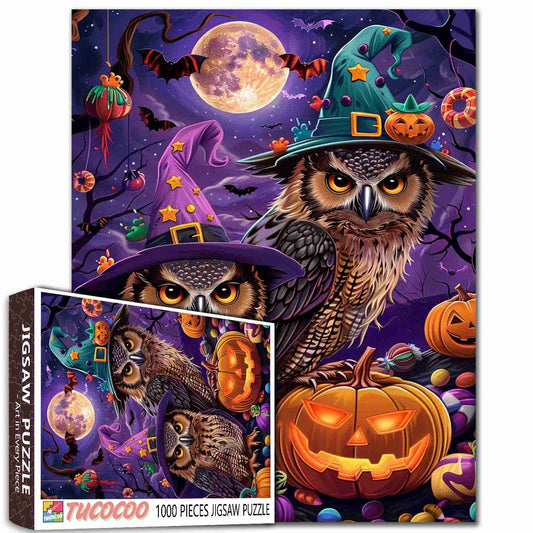 Halloween Witch Hat Owl Jigsaw Puzzles