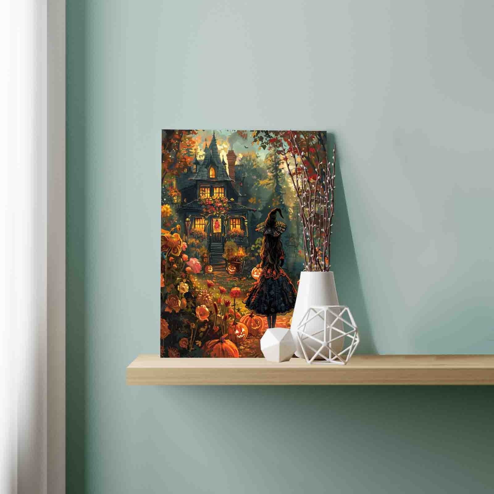 Halloween Castle witch Paint by Numbers