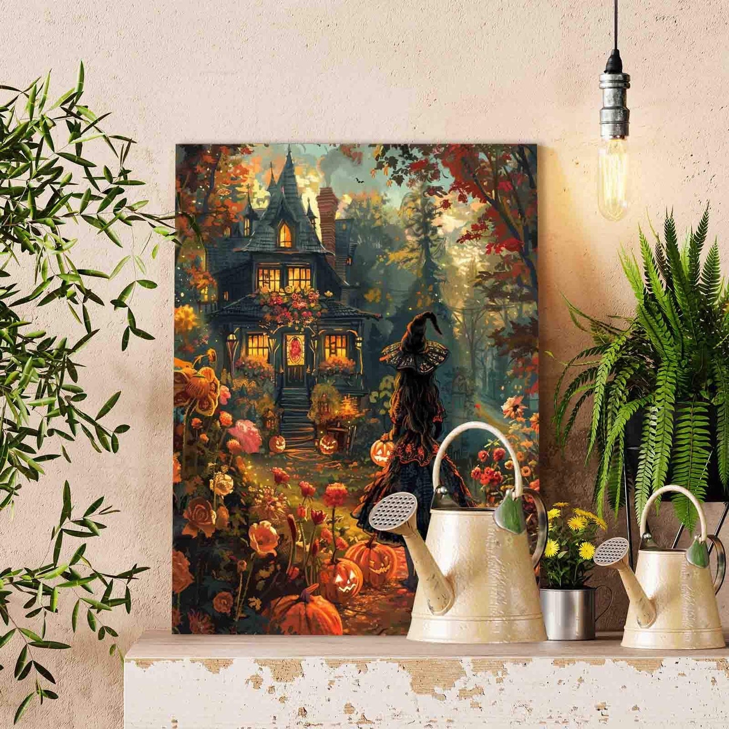 Halloween Castle witch Paint by Numbers