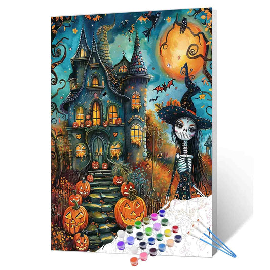 Halloween Girl Elf Witch Paint by Numbers