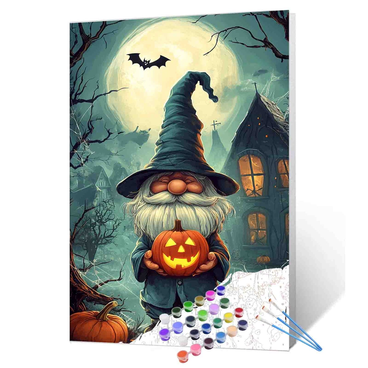 Halloween Gnome with Pumpkin Paint by Numbers