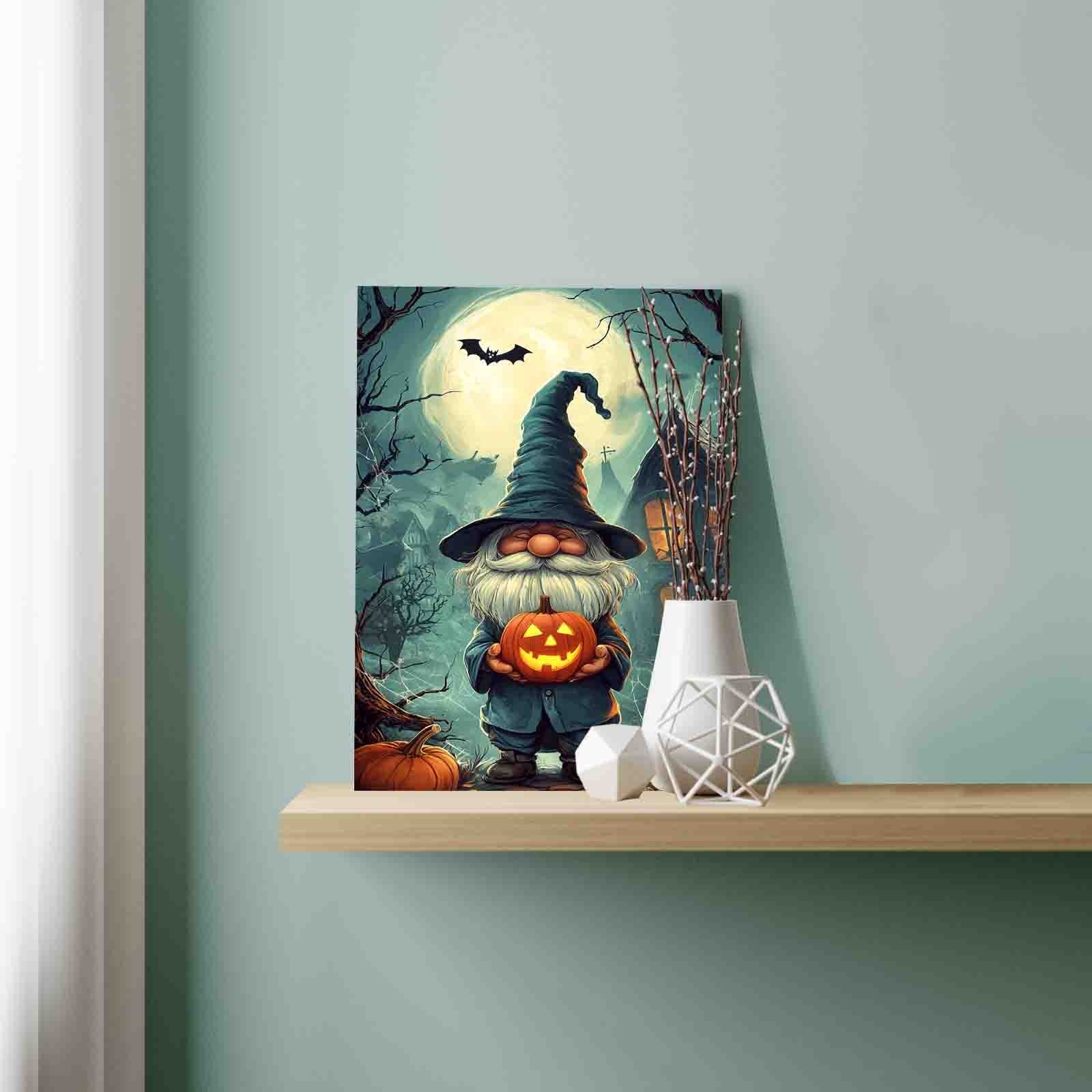 Halloween Gnome with Pumpkin Paint by Numbers