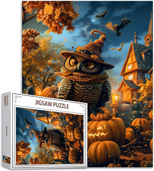 Vintage Halloween Pumpkin Graveyard Jigsaw Puzzles