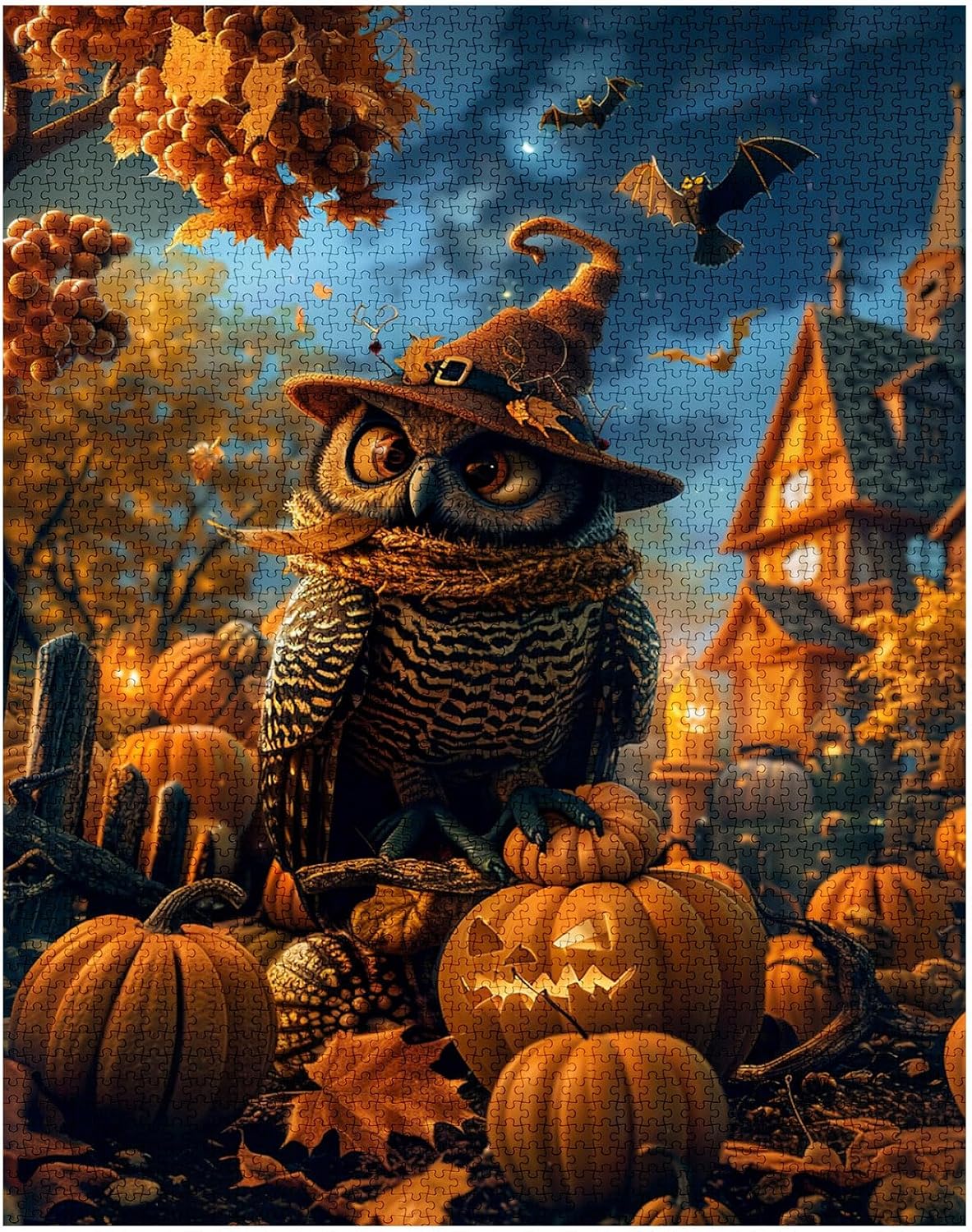 Vintage Halloween Pumpkin Graveyard Jigsaw Puzzles