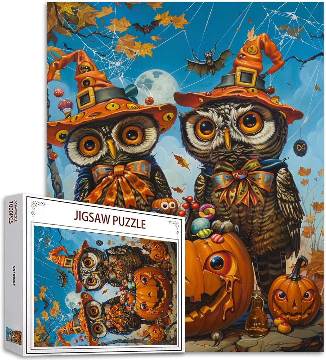 Owl with Pumpkin Hat Jigsaw Puzzles