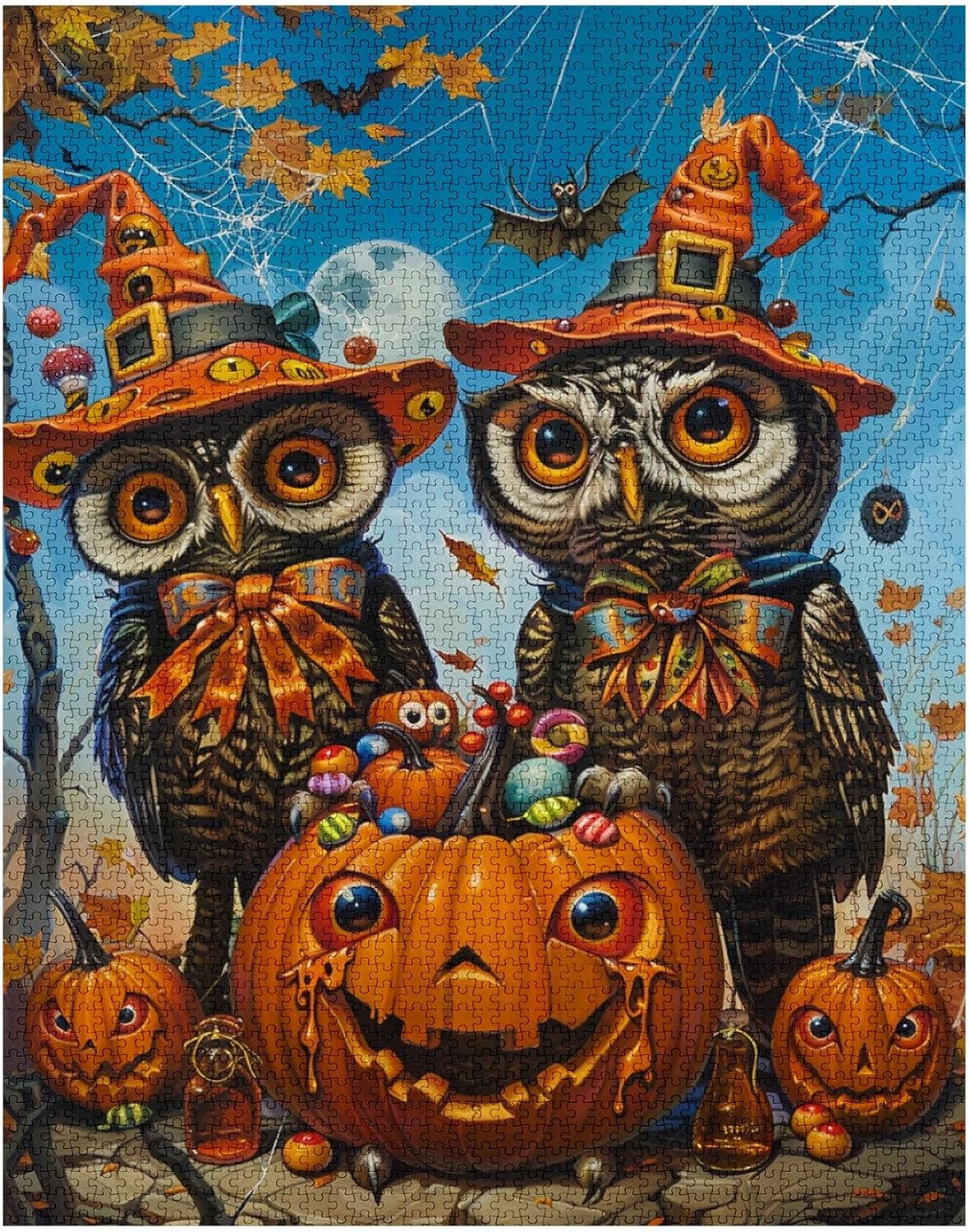 Owl with Pumpkin Hat Jigsaw Puzzles