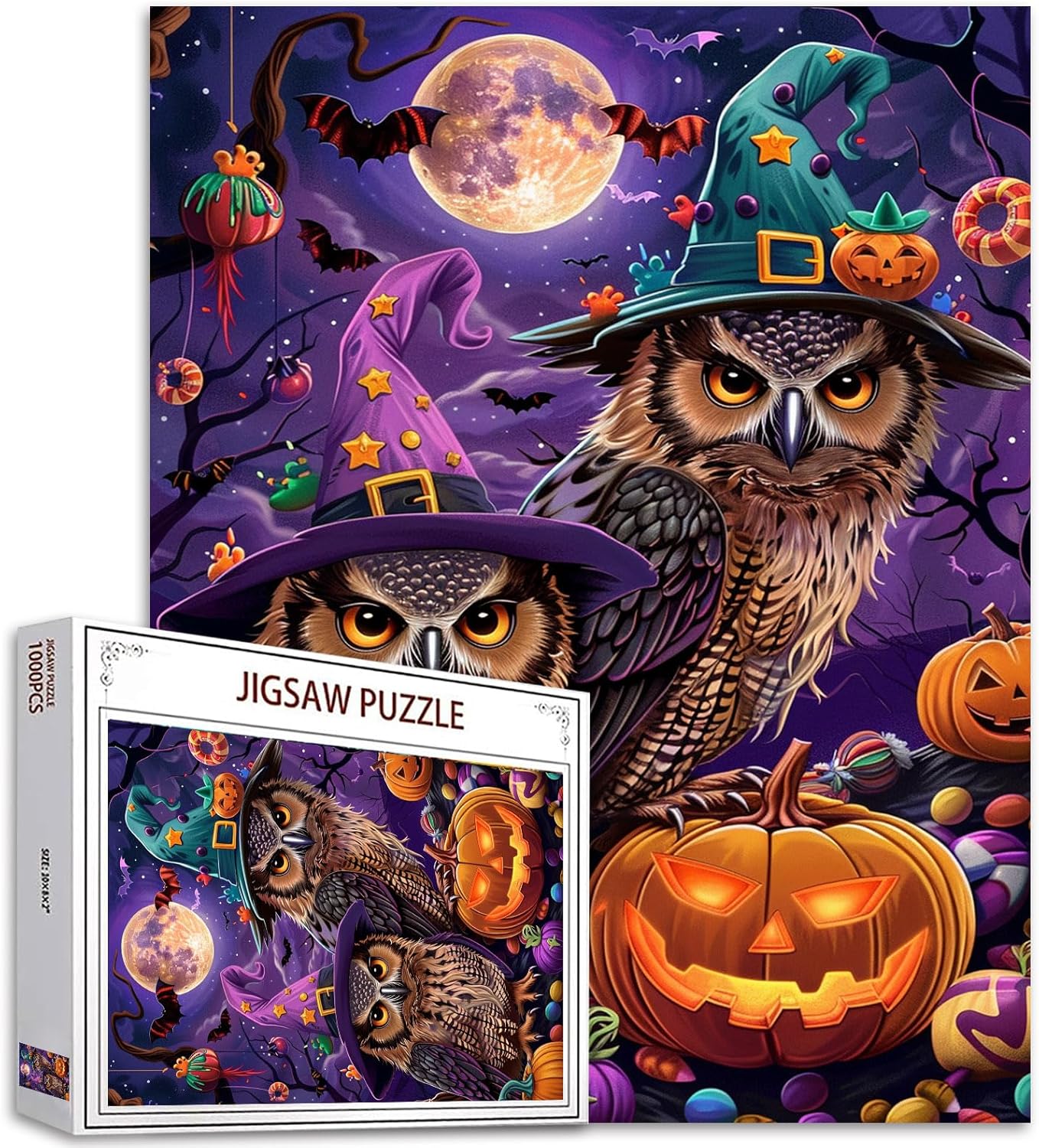 Halloween Witch Hat Owl Jigsaw Puzzles