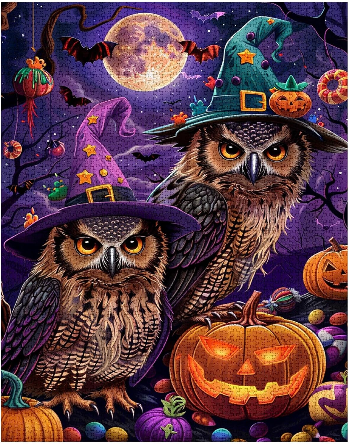 Halloween Witch Hat Owl Jigsaw Puzzles