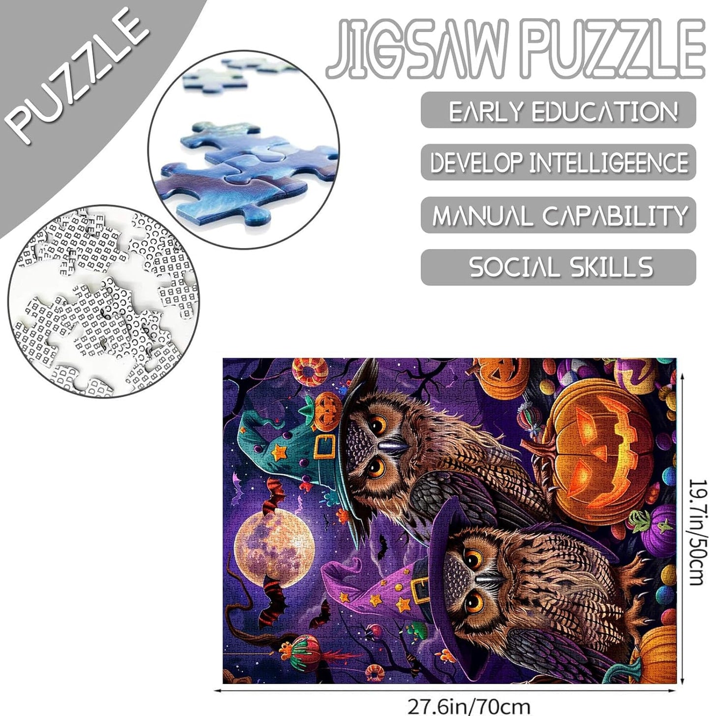 Halloween Witch Hat Owl Jigsaw Puzzles