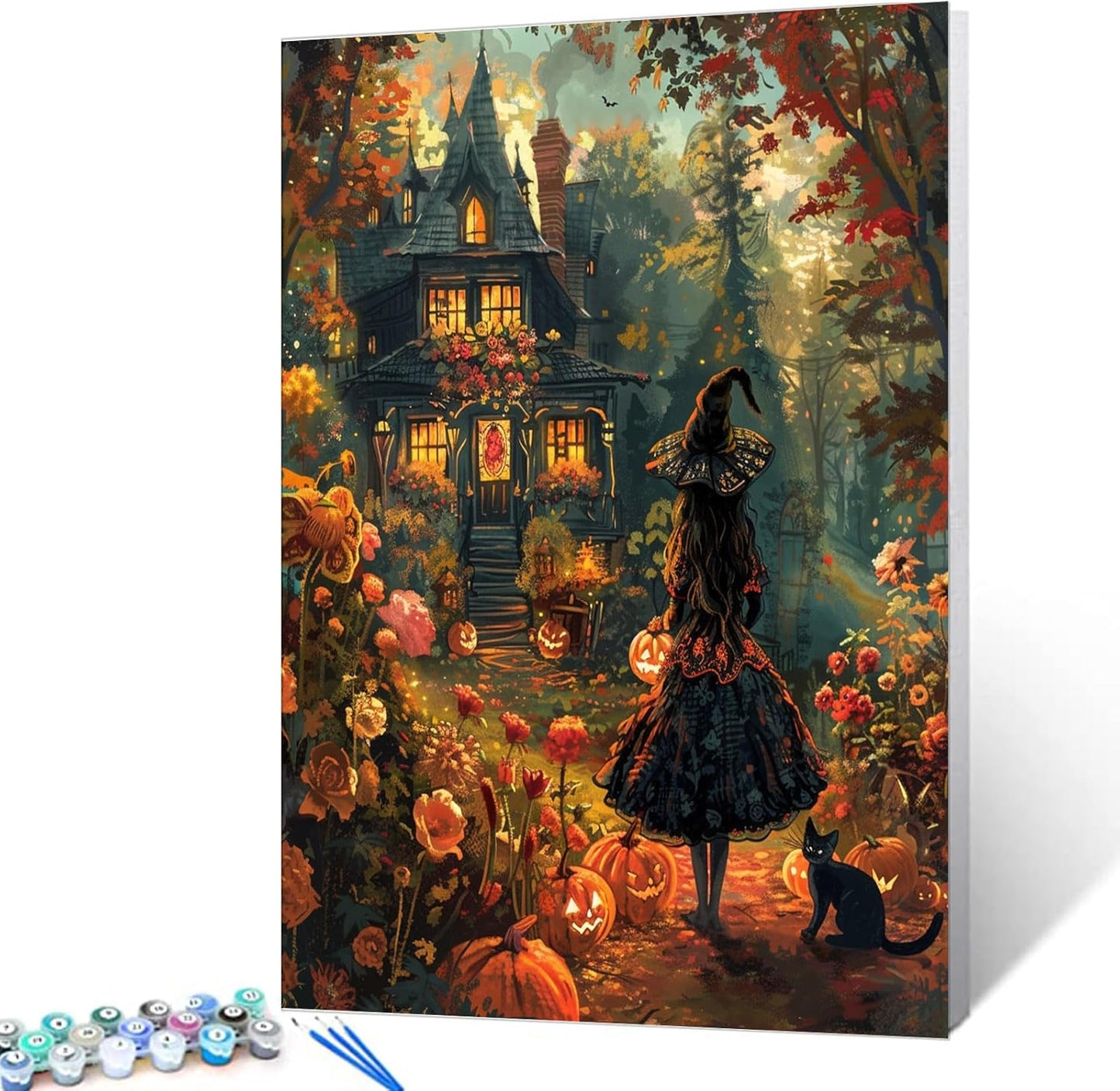 Halloween Castle witch Paint by Numbers