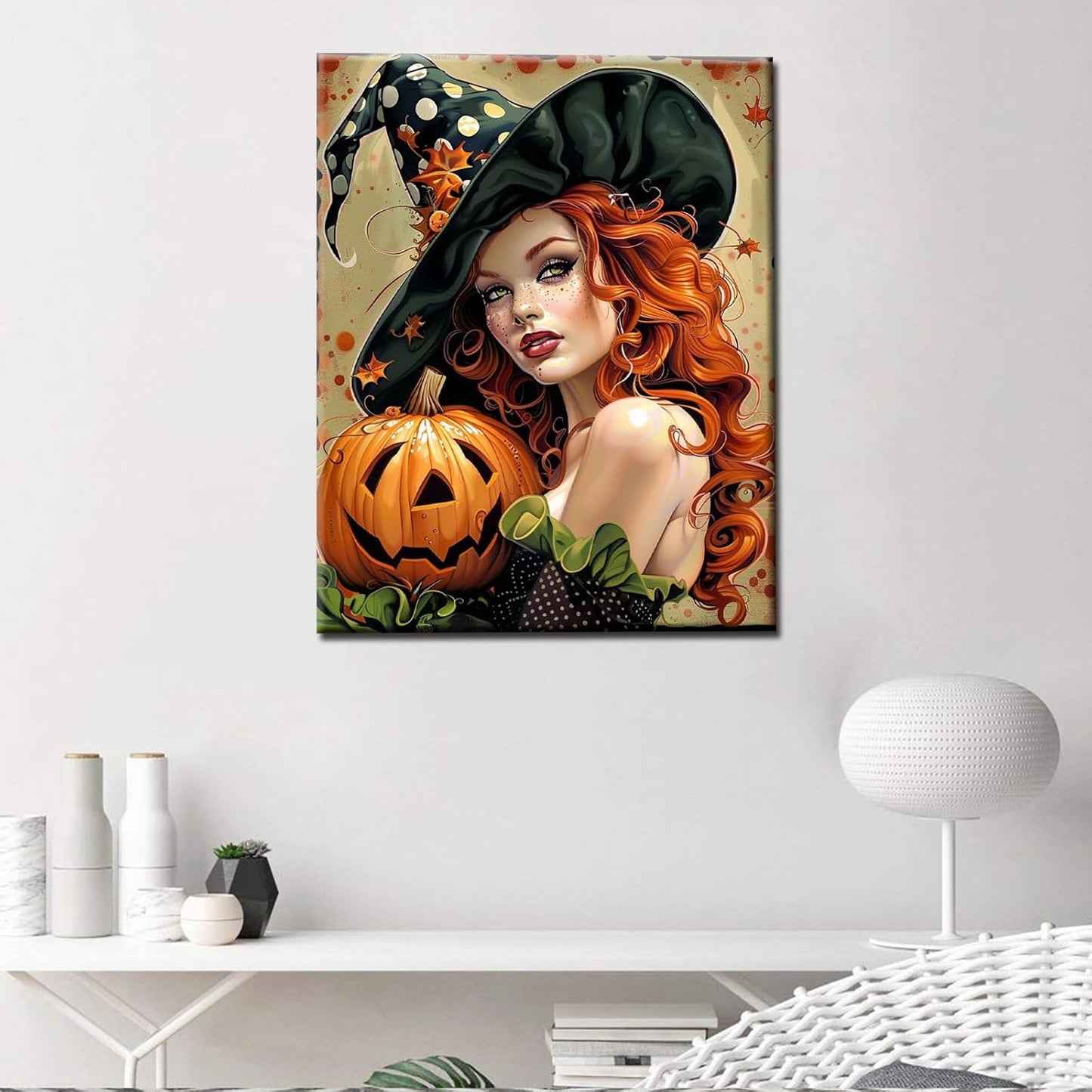 Beautiful Redhead Witch Paint by Numbers