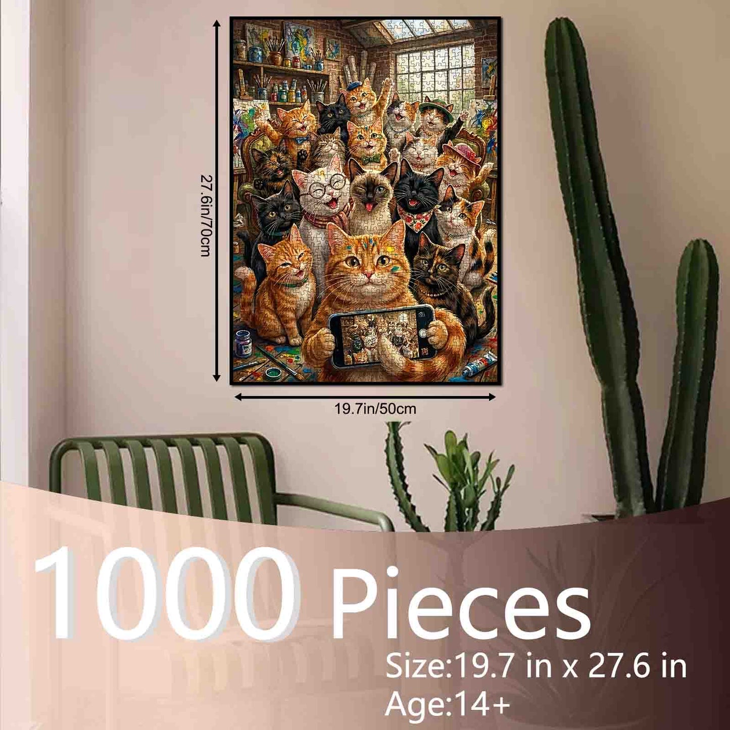 Happy Cat Selfie Art Studio Jigsaw Puzzle